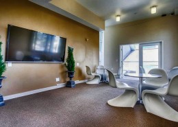 Atria Condos San Diego - Clubhouse with large TV